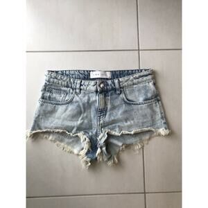 IRO Jeans Distressed Low Rise Cut Off Denim Shorts